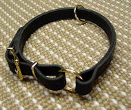 Adjustable Leather Slip Collar w/h BRASS Hardware Bulldog