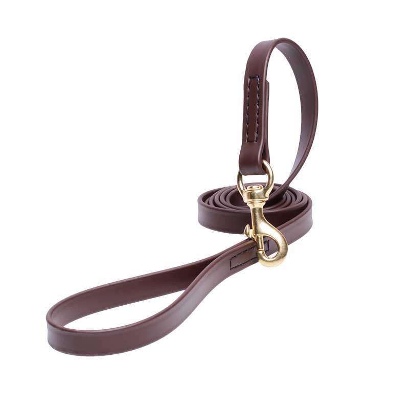 Brown Waterproof Bulldog Leash Made of Biothane