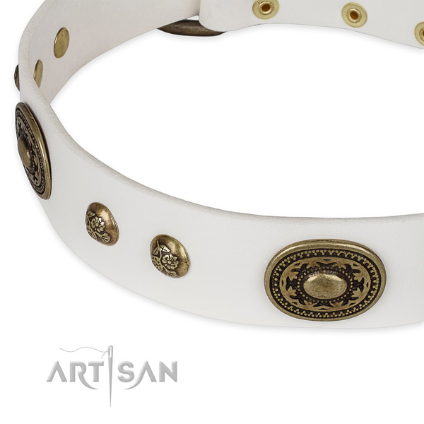 Handmade full grain leather collar for your handsome doggie