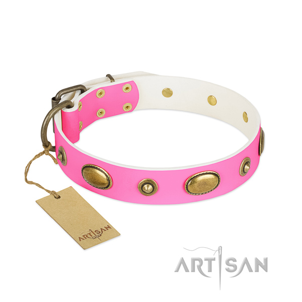 Top quality full grain natural leather collar for your canine