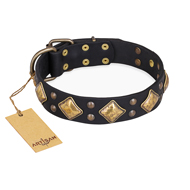 "Fancy-Schmancy" FDT Artisan Studded Leather Bulldog Collar