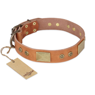 "The Middle Ages" FDT Artisan Handcrafted Tan Leather Bulldog Collar