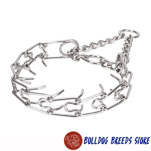 Strong stainless steel dog pinch collar for large dogs