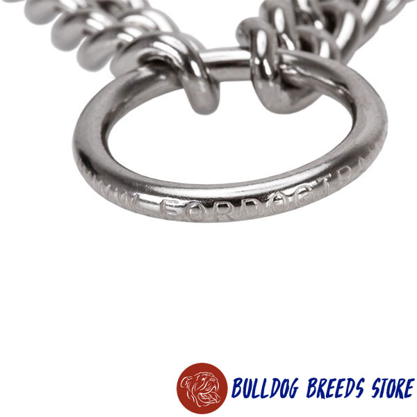 Corrosion proof dog prong collar of stainless steel for large breeds