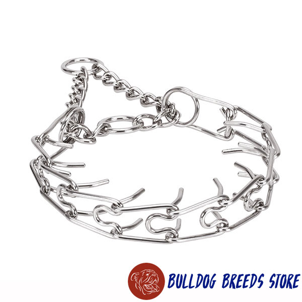 Corrosion proof stainless steel dog prong collar with removable links