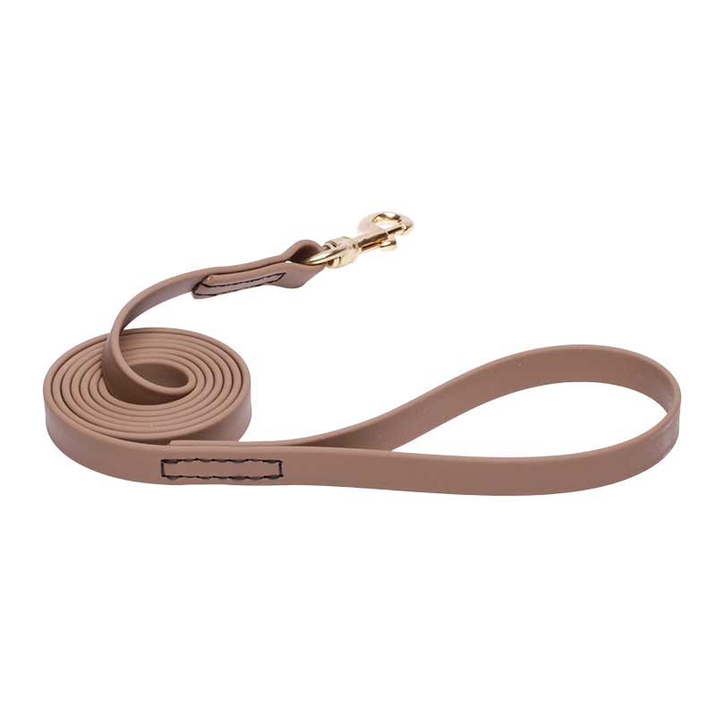 Khaki Waterproof Bulldog Leash Made of Biothane