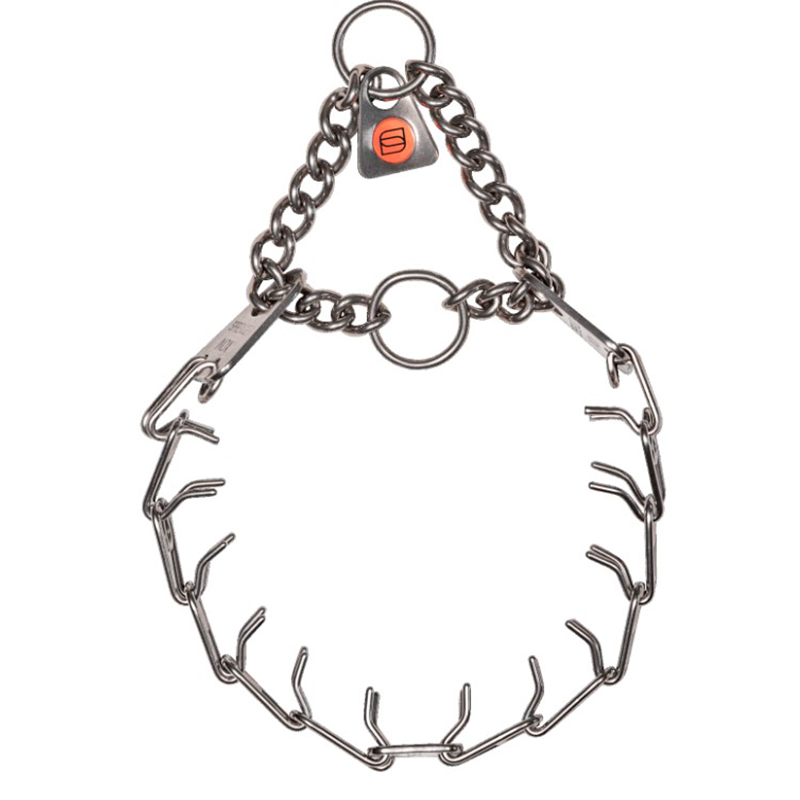 MICRO-PLUS Stainless Steel Training Prong Collar with Center-Plate and Assembly Chain (1.5 mm x 13 inches) Herm Sprenger - Click Image to Close