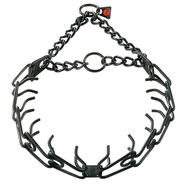 Black Stainless Steel Bulldog Prong Collar for Safe Walking
