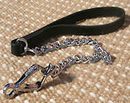 Exclusive dog lead with leather handle
