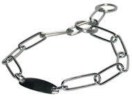 Fur Saver Dog Collar Steel Chromium Plated Width 3 MM With Plate