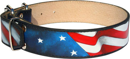 Amazing Patriotic American Flag Dog Collar for Bulldog