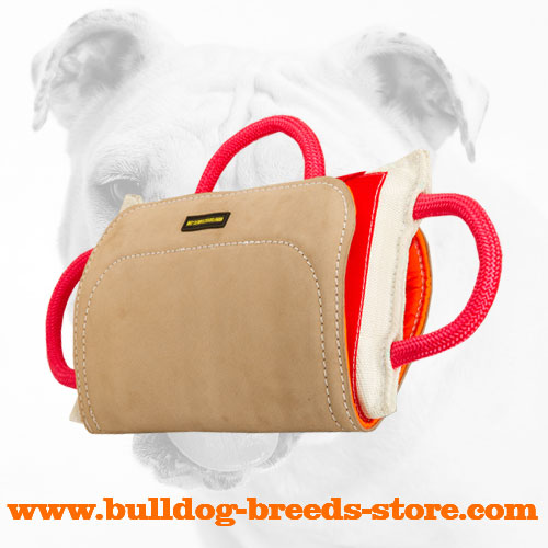 Training Bulldog Bite Pillow with Leather Cover