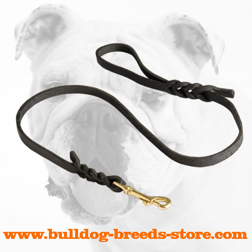 Handcrafted Leather Bulldog Leash for Daily Walking