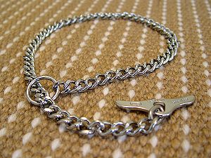 Choke Chain Dog Collar with Toggle Steel Chrom Plated