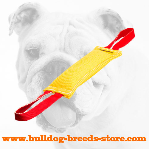12 inch long Sturdy French Linen Bulldog Bite Tug