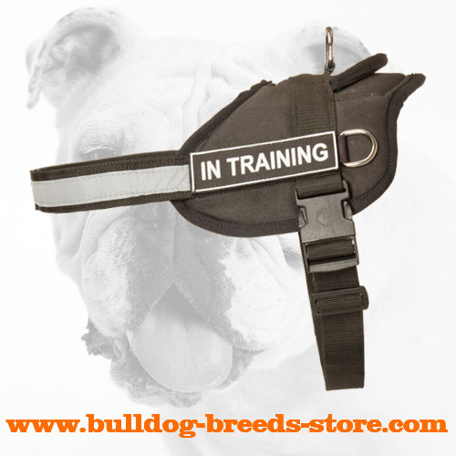 Police Dog Harness for Bulldogs - Reflective Bulldog Harness