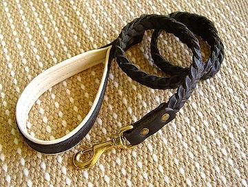 Braided Handcrafted Leather Dog Leash(not nickel, not bronze)