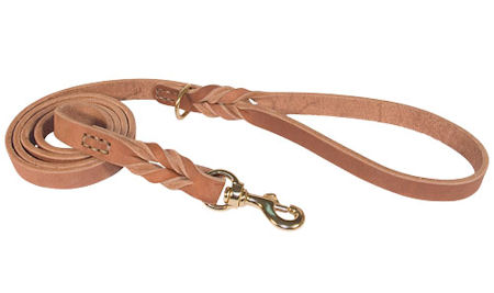 Latigo Braided oily Leather Waist Lead 4 FOOT-Bulldog - Click Image to Close