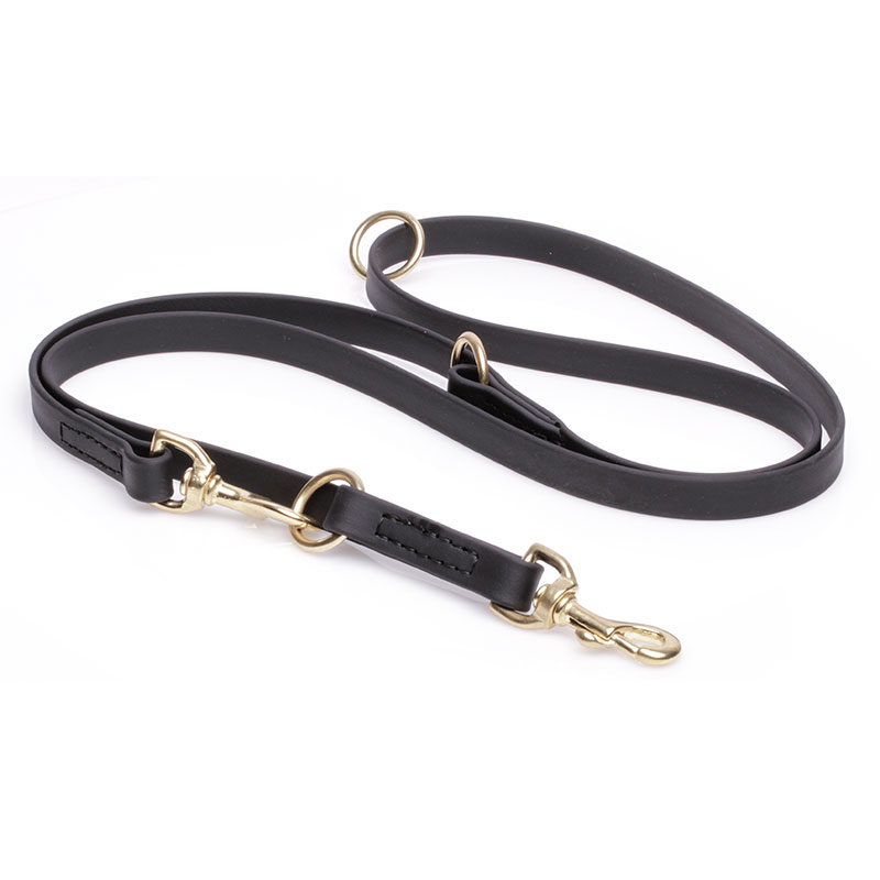 Multipurpose Black Biothane Bulldog Leash for over 7 Different Activities