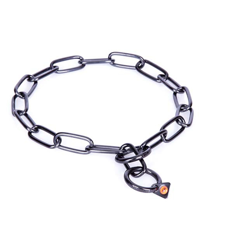 "Under Control" Herm Sprenger Black Stainless Steel Chain Bulldog Collar - Click Image to Close