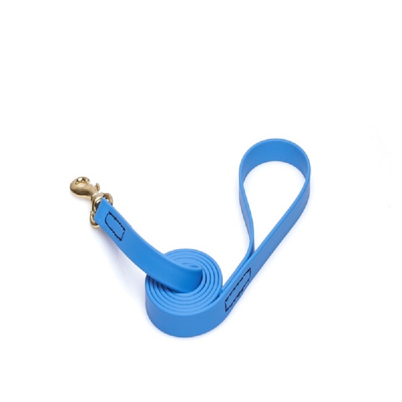 Blue Waterproof Bulldog Leash Made of Biothane