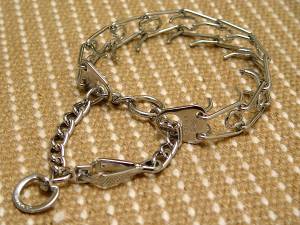 Dog pinch collar with swivel and small quick release snap hook - Click Image to Close