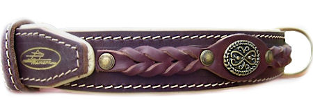 Braided dog collar- Handmade Leather dog collar