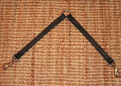 Stitched leather coupler leash for walking 2 dogs - LN101
