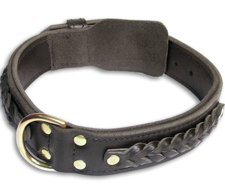Leather dog collar 20 inch up to 28 inch neck size (50 cm-72cm)