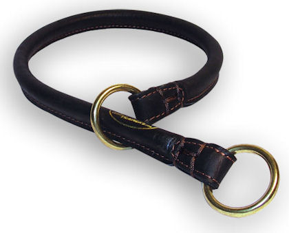 New dog collar Round leather silent training choke collar