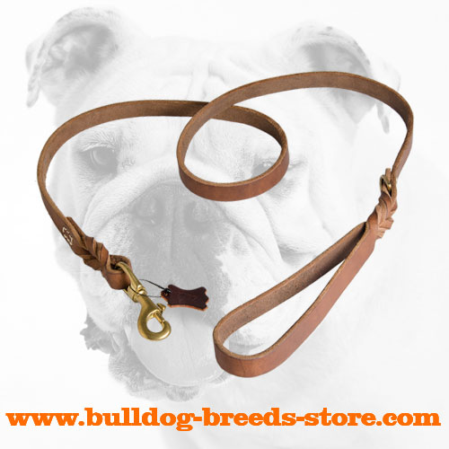 Upgraded Designer Walking Leather Bulldog Leash