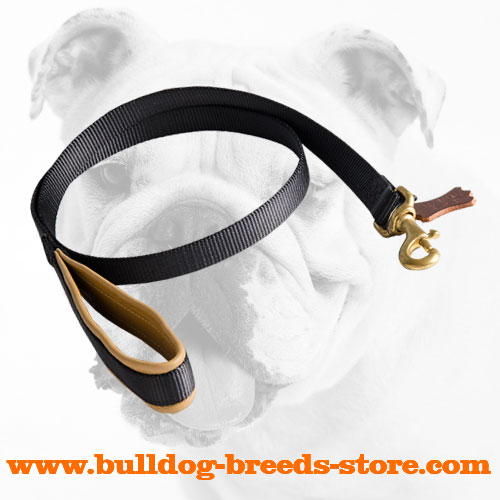 Walking Nylon Bulldog Leash with Soft Handle