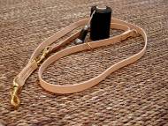 Leather dog leash multi functional- 3/4 inch on 7 foot dog leash