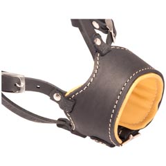 Stitched Soft Leather Bulldog Muzzle