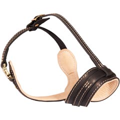 Nappa Padded Comfortable Leather Bulldog Muzzle