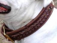 Best leather handmade leather dog collar for Vic.Bulldog